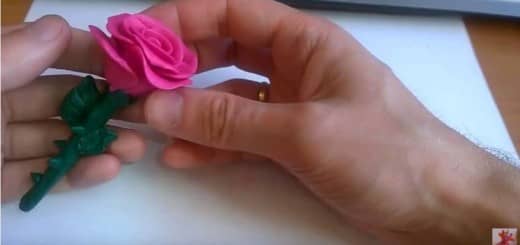 как сделать розу из пластилина на фото 11